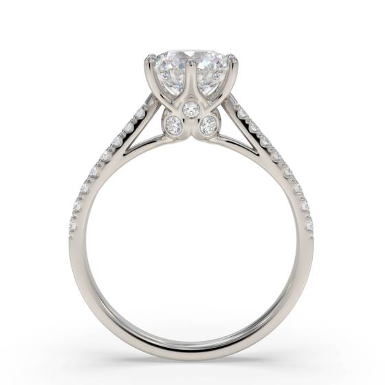 Round Diamond Shoulder Set Engagement Ring