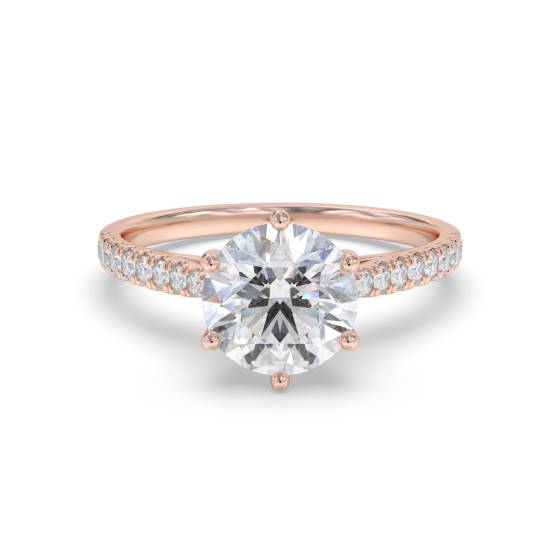 Round Diamond Shoulder Set Engagement Ring