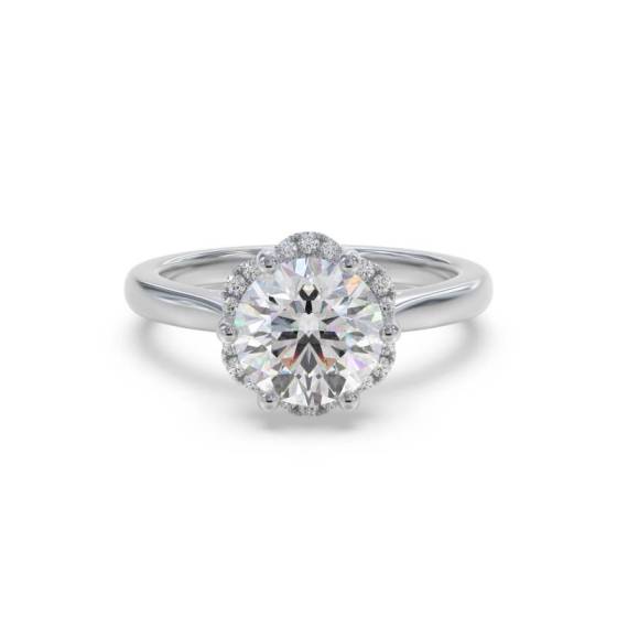 GIA Certified 0.41ct VVS1/E Modern Side Halo Round Diamond Engagement Ring