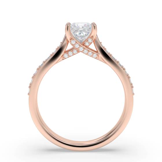 Princess Diamond Shoulder Set Ring