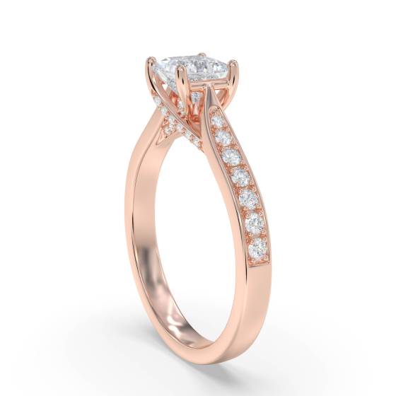 Princess Diamond Shoulder Set Ring