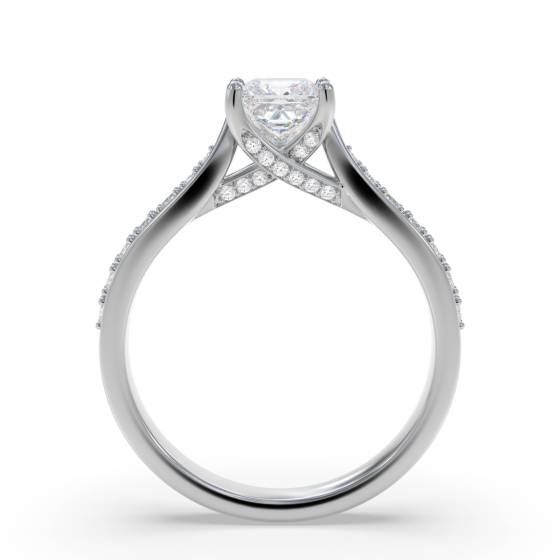Princess Diamond Shoulder Set Ring