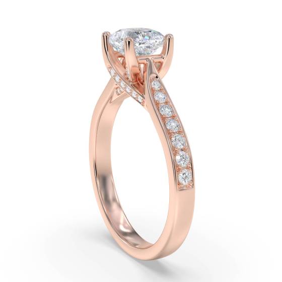 Cushion Diamond Shoulder Set Ring