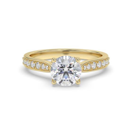 Round Diamond Shoulder Set Engagement Ring