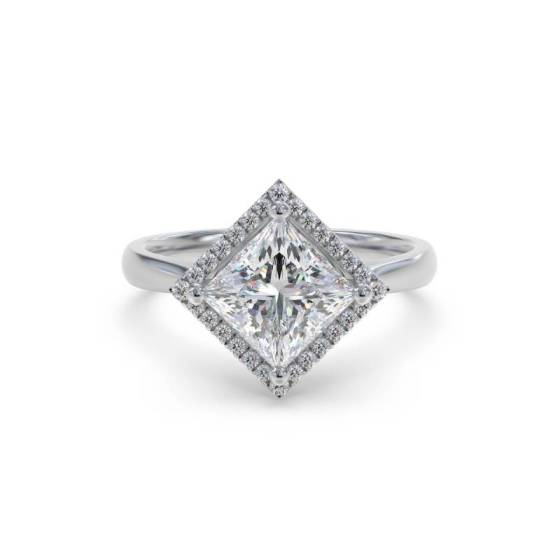 GIA Certified 1.10ct VVS2/E Princess Diamond Single Halo Ring