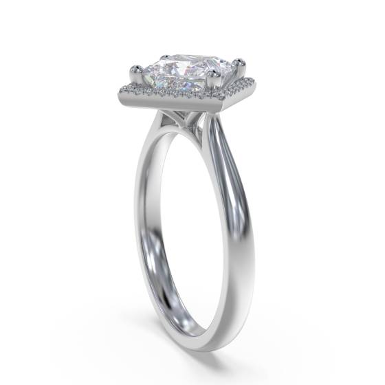 Princess Diamond Single Halo Ring
