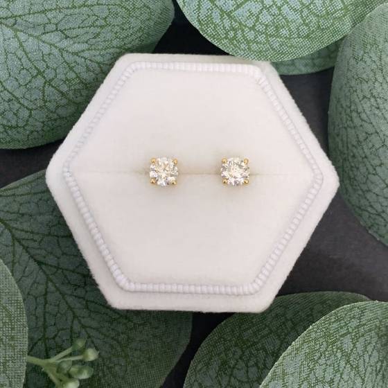 1.02ct SI/F-G Contemporary Round Natural Diamond Designer Earrings