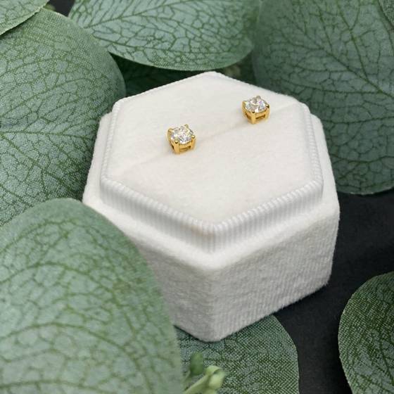 1.01ct SI/F-G Contemporary Round Natural Diamond Designer Earrings