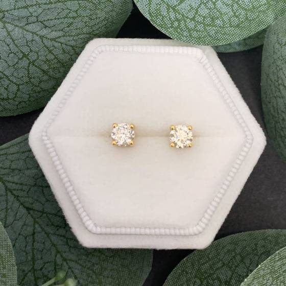 1.01ct SI/F-G Contemporary Round Natural Diamond Designer Earrings