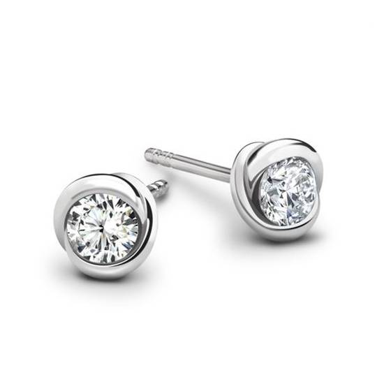 0.80ct VS1/G Rosebud Round Natural Diamond Stud Earrings
