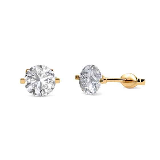 0.15ct VS/E-F Unique Two Prong Round Natural Diamond Stud Earrings