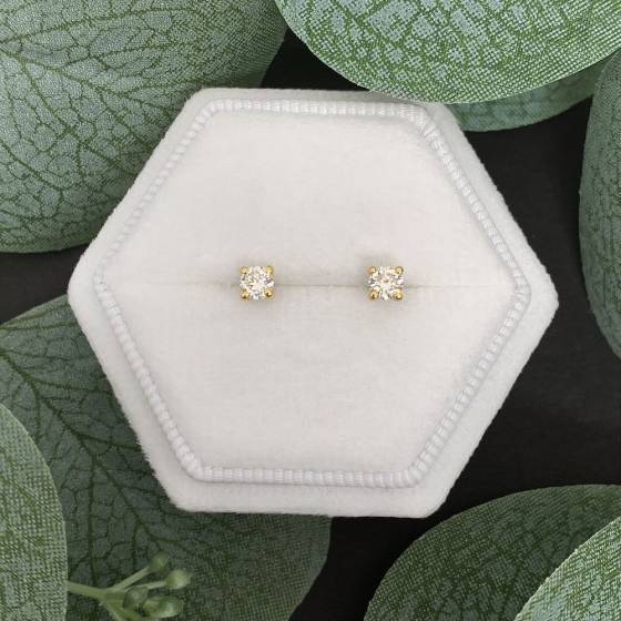 0.40ct SI/D-E Classic Round Natural Diamond Stud Earrings