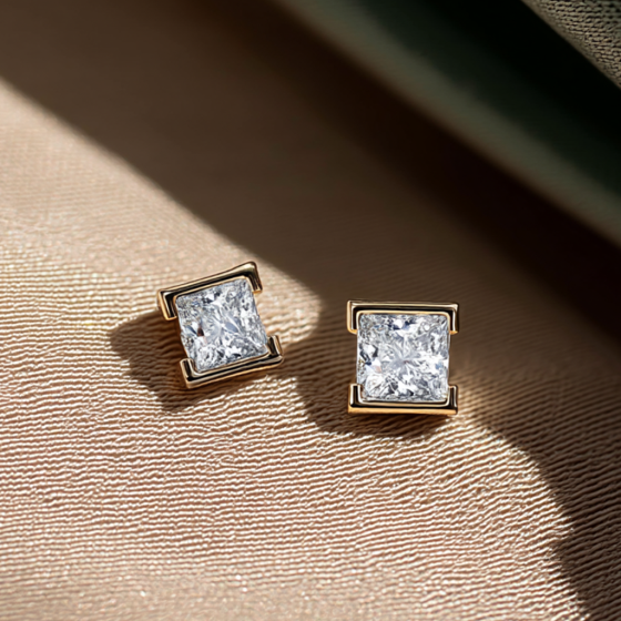 Eclipse Princess Cut Diamond Earrings