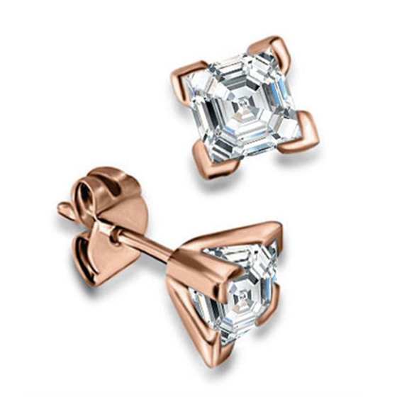 Classic Asscher Diamond Stud Earrings