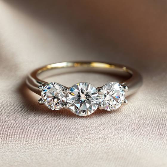 Traditional Round Diamond Trilogy Ring