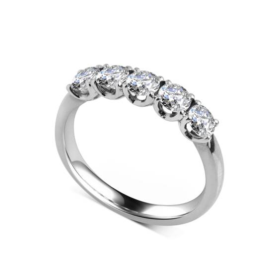 0.75ct VS/F 5 Stone Natural Diamond Ring