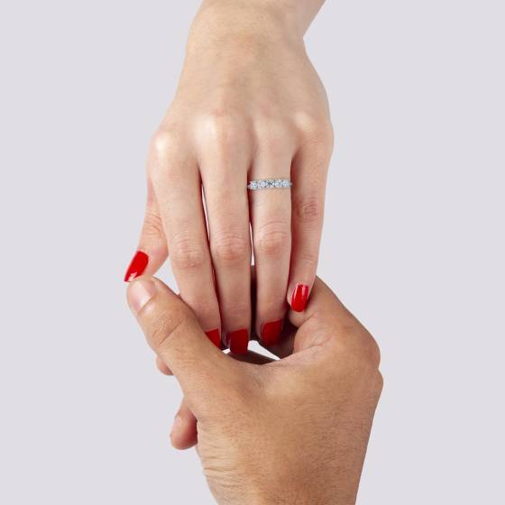 1.25ct VS/F 5 Stone Natural Diamond Ring