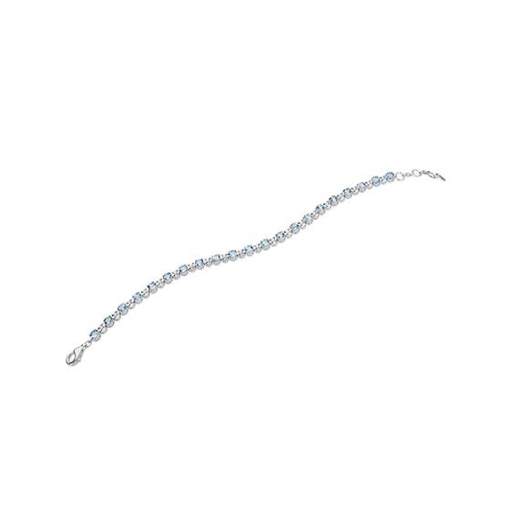 Elegant Diamond and Aquamarine Line Bracelet
