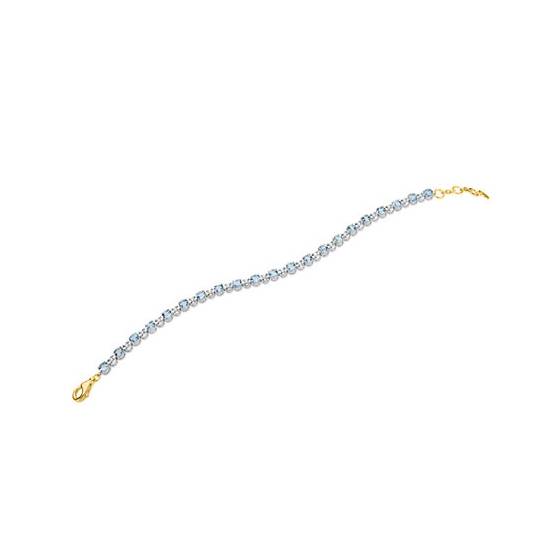 Elegant Diamond and Aquamarine Line Bracelet