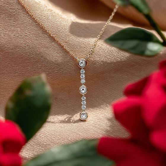 Elegant Round Diamond Trilogy Pendant