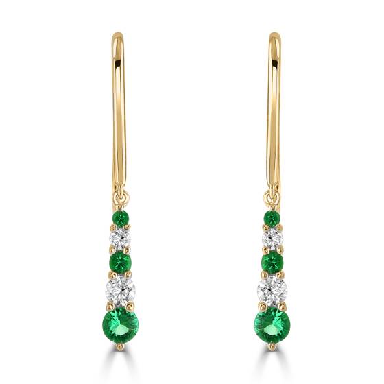 0.50ct Emerald Tiara Drop Earrings