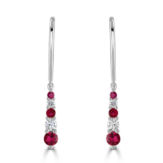 0.60ct Ruby Tiara Drop Earrings