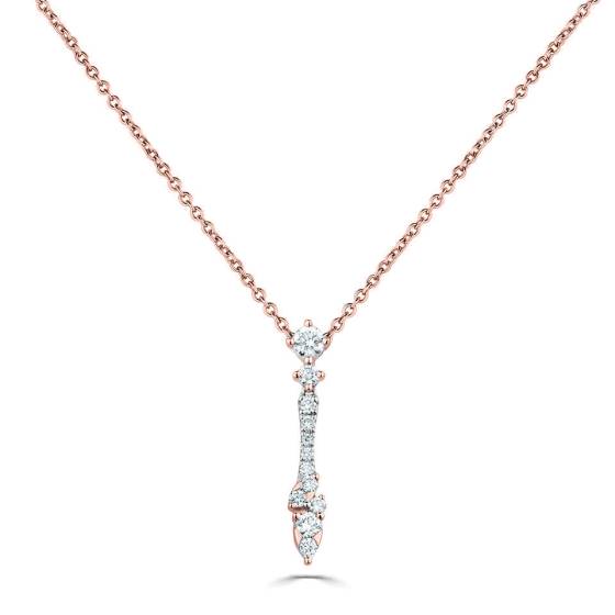 Round Diamond Flare Necklace