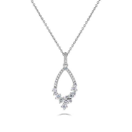 Round Diamond Effervescent Pendant and Chain