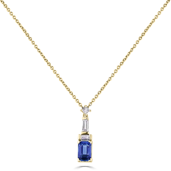 090ct Diamond and Blue Sapphire Art Deco Necklace