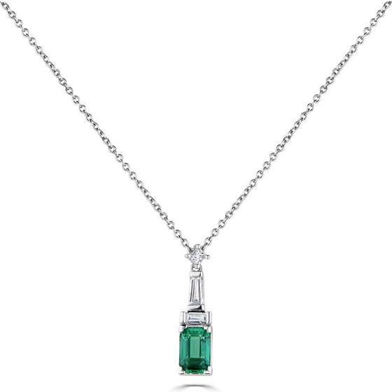 080ct Diamond and Emerald Art Deco Necklace