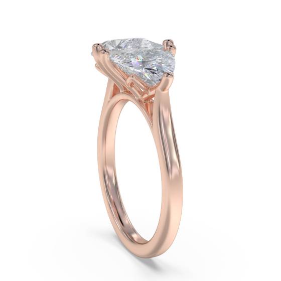 Pear and Trillion Two Stone Diamond Ring