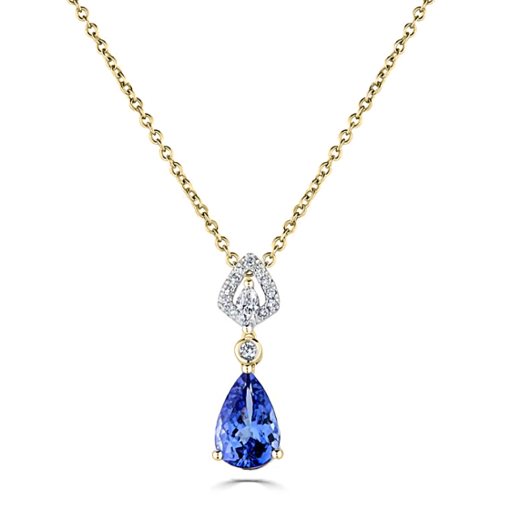 1.75ct Tanzanite Pear Drop Necklace