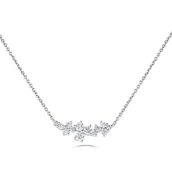 Round Diamond Scatter Smiler Necklace
