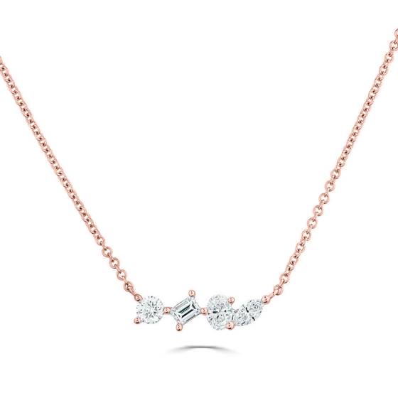 Mixed Diamond shape Smiler Necklace
