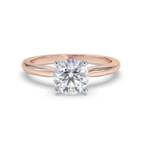 GIA Certified 0.43ct SI1/F Round Diamond Engagement Ring
