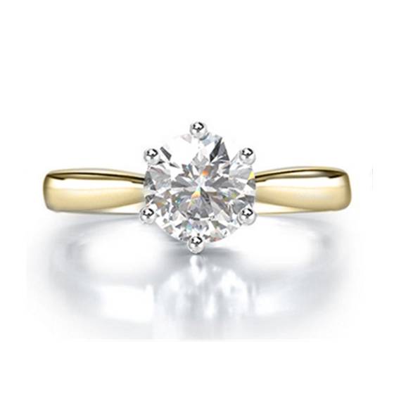 0.40ct SI2/F Round Natural Diamond Solitare Ring