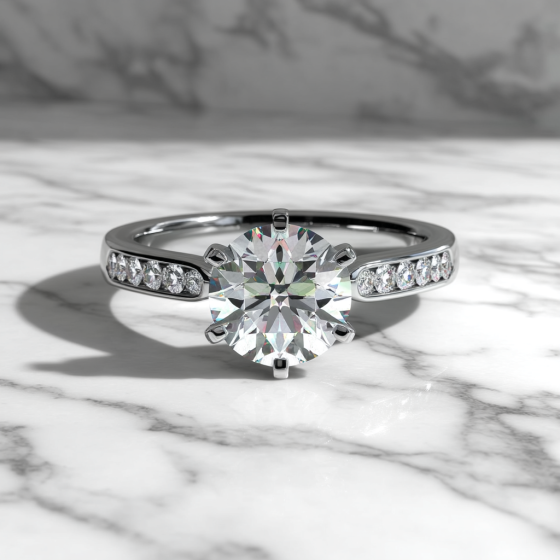 Shoulder Set Diamond Engagement Ring