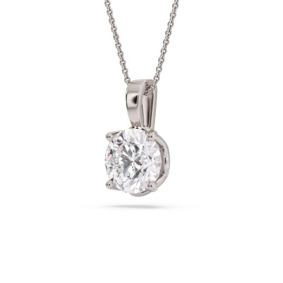Round Diamond Solitaire Pendant
