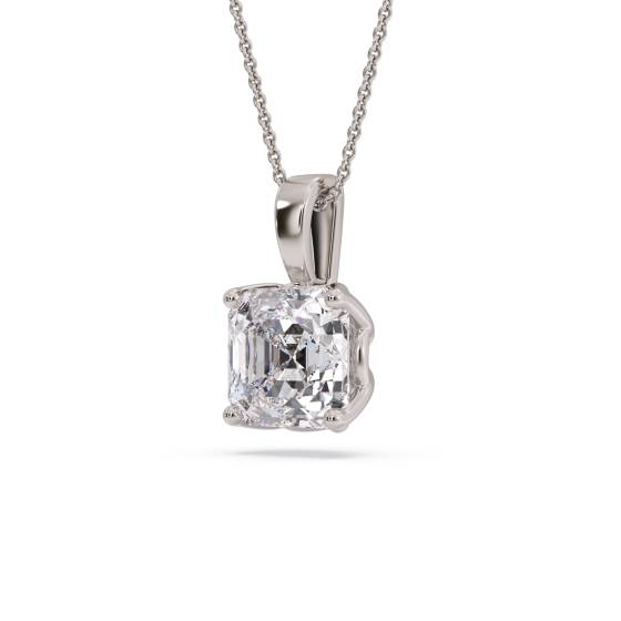 Asscher Diamond Solitaire Pendant