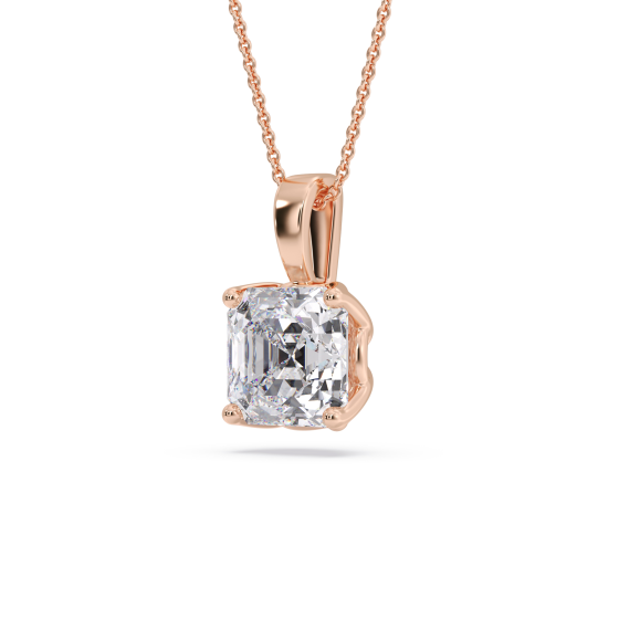 Asscher Diamond Solitaire Pendant