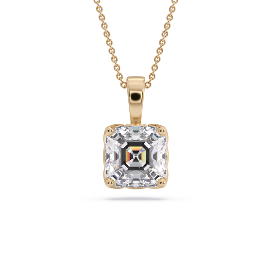 Asscher Diamond Solitaire Pendant