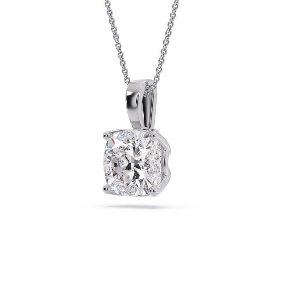 Cushion Diamond Solitaire Pendant