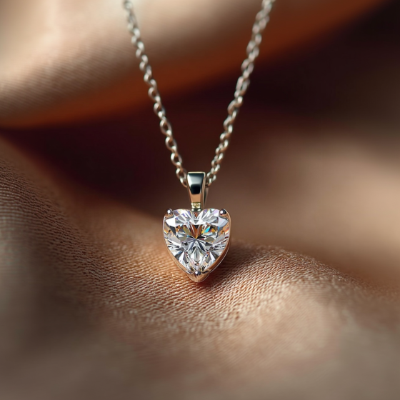 Heart Diamond Solitaire Pendant
