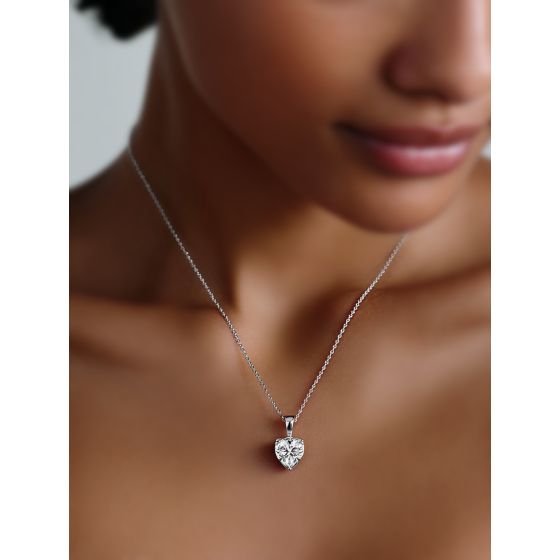 Heart Diamond Solitaire Pendant