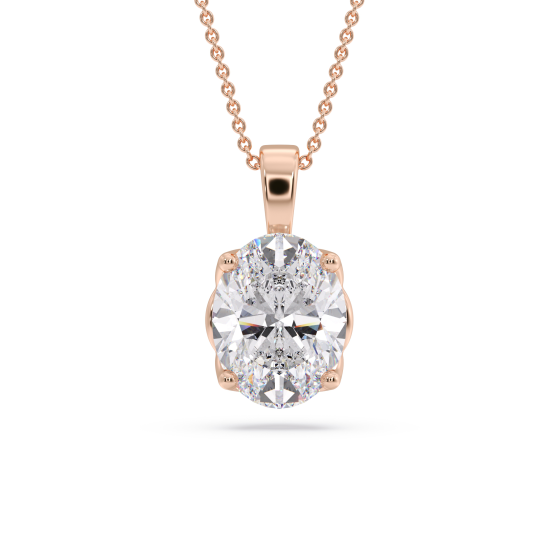 Oval Diamond Solitaire Pendant