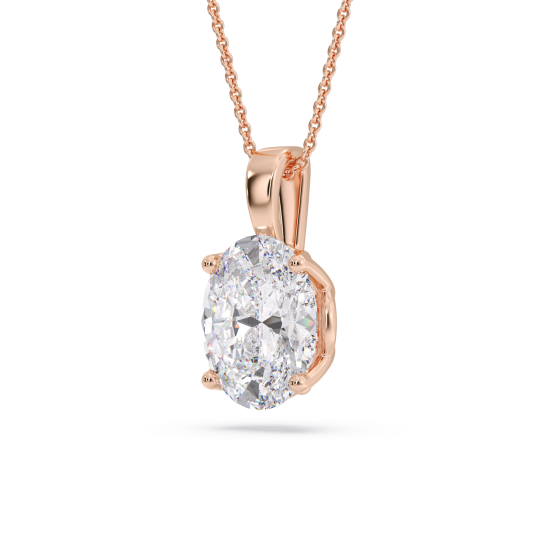 Oval Diamond Solitaire Pendant