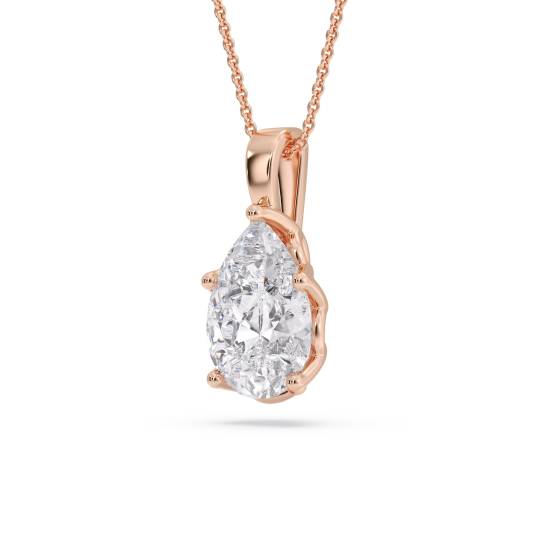 Pear Diamond Solitaire Pendant