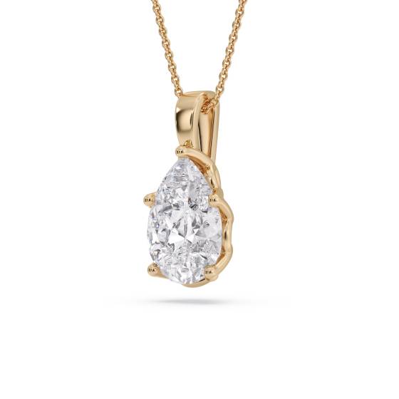 Pear Diamond Solitaire Pendant