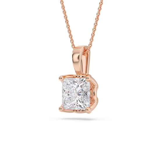 Princess Diamond Solitaire Pendant