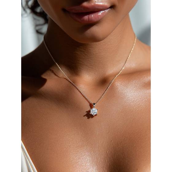 Traditional Round Diamond Pendant